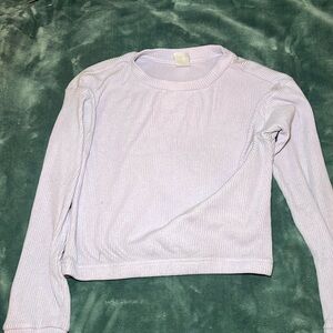 Lavender long sleeve crop top